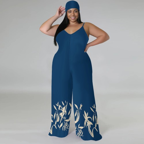 1 Piece Custom Casual Digital Printing Straps Plus Size 1 Piece Jumpsuits