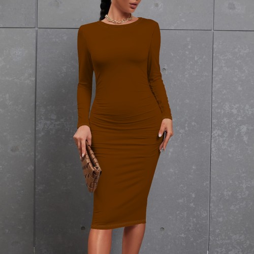 1 Piece Custom Casual Digital Printing O Neck Midi Dresses