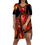 1 Piece Custom Casual Digital Printing Slit Two Piece Short Set