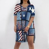 1 Piece Custom Casual Digital Printing Slit Two Piece Short Set