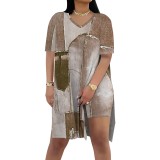 1 Piece Custom Casual Digital Printing Slit Two Piece Short Set