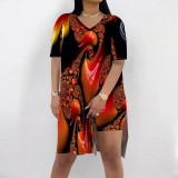 1 Piece Custom Casual Digital Printing Slit Two Piece Short Set