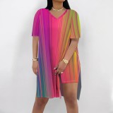 1 Piece Custom Casual Digital Printing Slit Two Piece Short Set