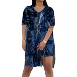 1 Piece Custom Casual Digital Printing Slit Two Piece Short Set