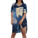 1 Piece Custom Casual Digital Printing Slit Two Piece Short Set