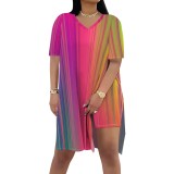 1 Piece Custom Casual Digital Printing Slit Two Piece Short Set