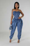 Tube Strapless Denim Jumpsuit