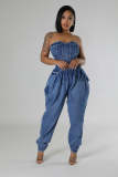 Tube Strapless Denim Jumpsuit