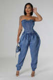 Tube Strapless Denim Jumpsuit