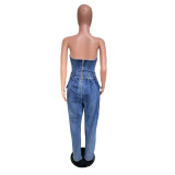 Tube Strapless Denim Jumpsuit