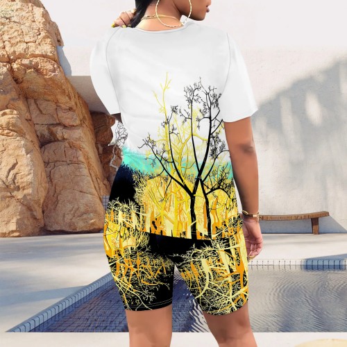 1 Piece Custom Casual Digital Printing Two Piece Short Set
