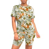 1 Piece Custom Casual Digital Printing Two Piece Short Set