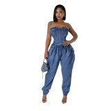 Tube Strapless Denim Jumpsuit