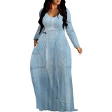 1 Piece Custom Casual Digital Printing V Neck Maxi Dresses