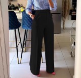 Summer High Waist Casual Trousers Elegant Business Office Wear Pants