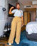 Summer High Waist Casual Trousers Elegant Business Office Wear Pants