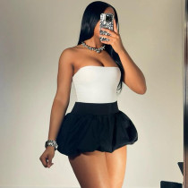 Solid Versatile Short Tutu Bubble Skirt