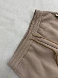 Spliced ​​Multi-zipper Elastic Drawstring Loose Straight Flared Pants