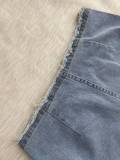 Washed Distressed Patchwork Jeans Straight Low-rise Denim Trousers