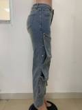 Fashion Buttoned Denim Loose Jeans