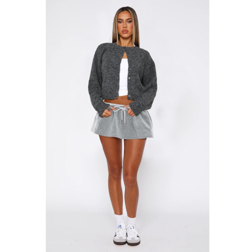 Soft Sold Drawstring Contrast Mini Skorts