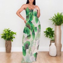 1 Piece Custom Casual Digital Printing Straps Long Dresses
