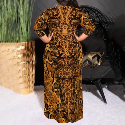 1 Piece Custom Casual Digital Printing Off Shoulder Plus Size Maxi Dresses