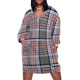 1 Piece Custom Casual Digital Printing V Neck Plus Size Midi Dresses