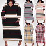 1 Piece Custom Casual Digital Printing V Neck Plus Size Midi Dresses