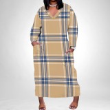 1 Piece Custom Casual Digital Printing V Neck Plus Size Midi Dresses