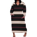 1 Piece Custom Casual Digital Printing V Neck Plus Size Midi Dresses