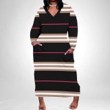 1 Piece Custom Casual Digital Printing V Neck Plus Size Midi Dresses