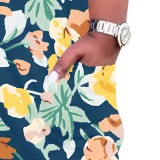1 Piece Custom Casual Digital Printing V Neck Plus Size Long Dresses