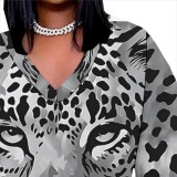 1 Piece Custom Casual Digital Printing V Neck Plus Size Long Dresses