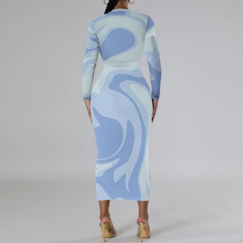 1 Piece Custom Casual Digital Printing Sleeveless Mid Dress