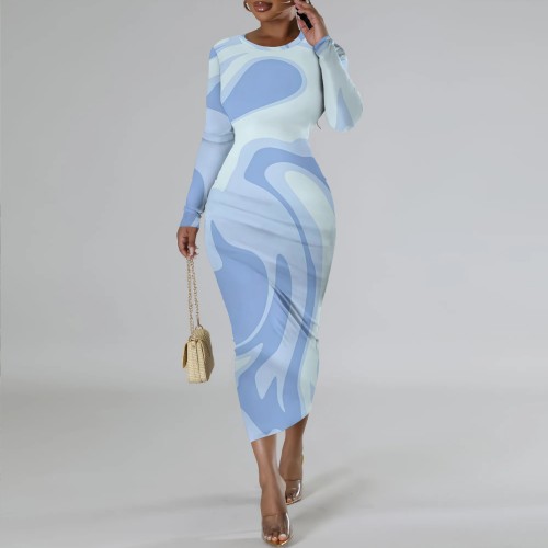 1 Piece Custom Casual Digital Printing Sleeveless Mid Dress