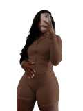 Sportswear Casual Tight Long Sleeve Shorts Two-piece Set