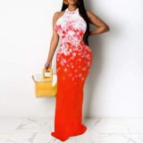 1 Piece Custom Casual Digital Printing Sleeveless Christmas Maxi Dress