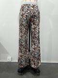 Multi-layered Leopard Print Loose Trousers