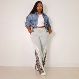 Multi-layered Leopard Print Loose Trousers