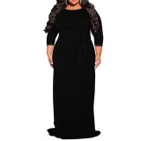 1 Piece Custom Casual Print Long Sleeve Maxi Dress