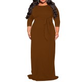 1 Piece Custom Casual Print Long Sleeve Maxi Dress