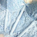 Sexy See-through Hollow Bra Lace Bustier Crop Cami Top