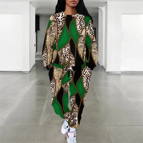 1 Piece Custom Casual Print Long Sleeve Sweatshirt Sweatpant Two Piece