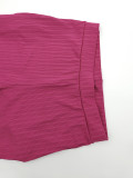 Solid Color Short Sleeve Layback Pantset