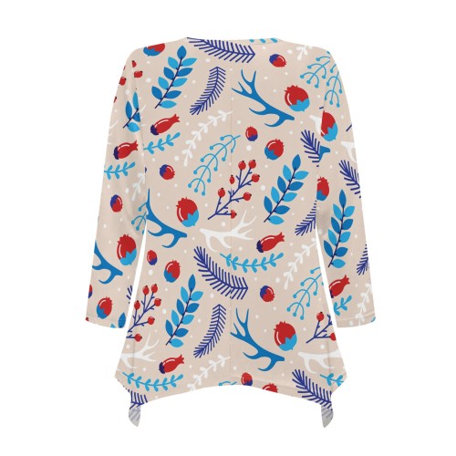 Women Chic and Elegant Tops Bohemian Shirt Flower Print Top