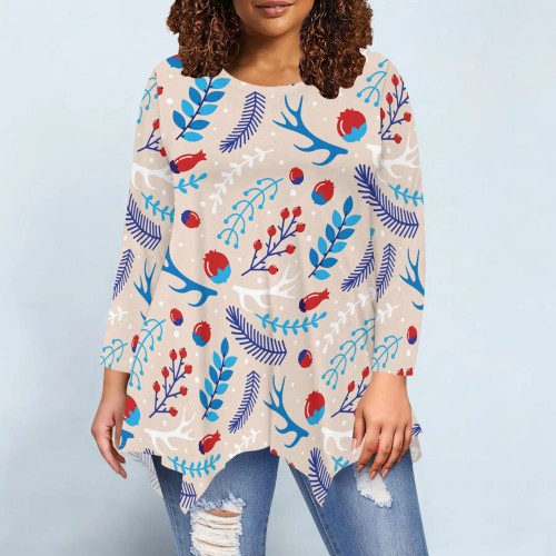 Women Chic and Elegant Tops Bohemian Shirt Flower Print Top