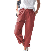 Casual Cotton Linen Straight Trousers