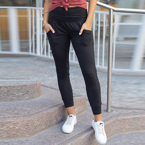 Women's Pants High Waist Long Athletic Comfy Lounge Trouser with Pockets