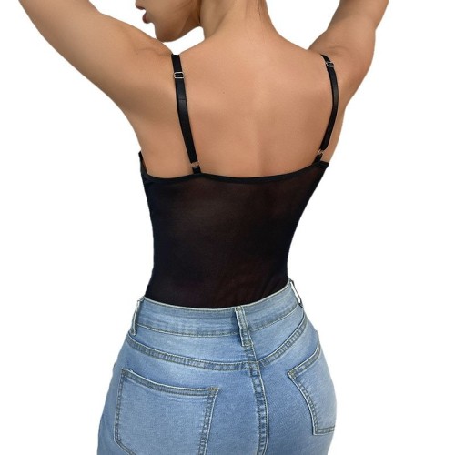 Women's Sexy Stitching Lingerie Babysexy StrapLace Corset Bodysuits